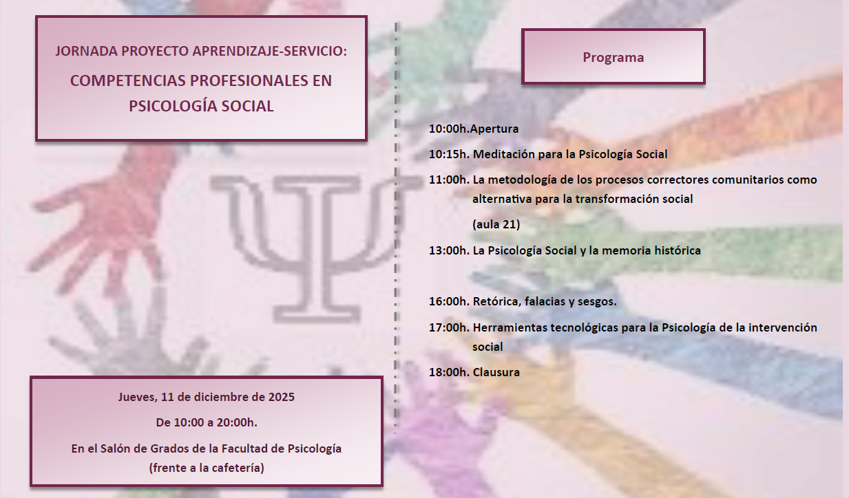 JORNADA COMPETENCIAS PROFESIONALES EN PSICOLOGÍA SOCIAL